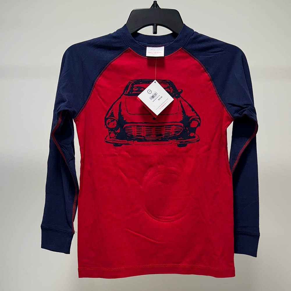 Hanna Anderson New Kids Red and Blue Car Graphic Long Sleeve Shirt